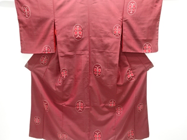 JAPANESE KIMONO / ANTIQUE OMESHI KIMONO / TAISHO ROMAN STYLE / WOVEN ABSTRACT